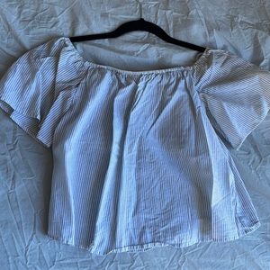 Express off the shoulder striped cotton top XS